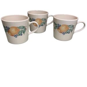 Vintage Abundance Corelle Corning Ware Coffee Tea Cups Mugs Set of 3‎